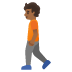 🚶🏾 person walking: medium-dark skin tone display on Google